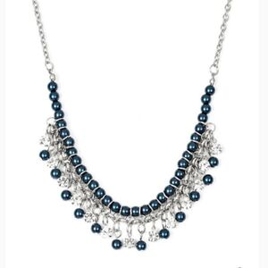 Paparazzi Silver and Navy Beaded Necklace A Touch of Classy Blue Fashion Jewelry